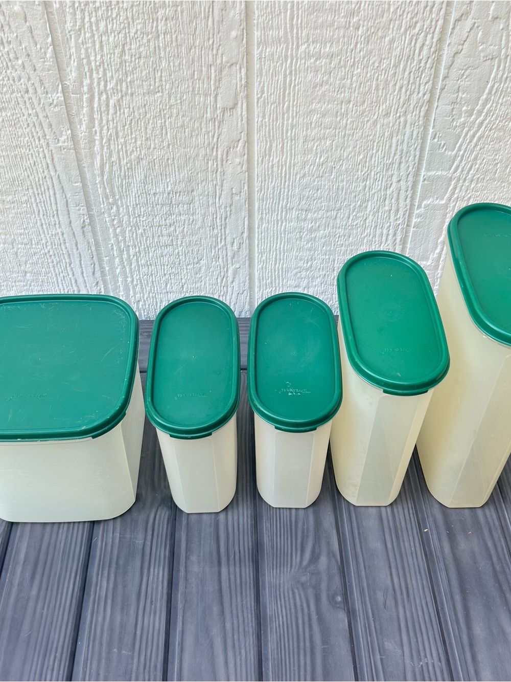 Vintage Green Tupperware Containers Set of 5